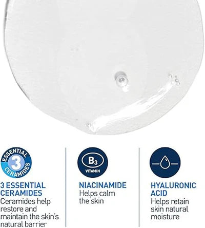 CeraVe Foaming Cleanser Normal to Oily Skin with Hyaluronic Acid, Niacinamide and Ceramides| Fragrance Free|236ML