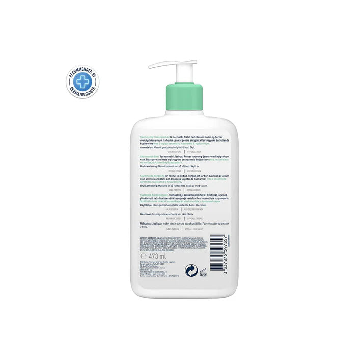 Cerave Foaming Cleanser for Normal to Oily Skin with Hyaluronic Acid 473ml