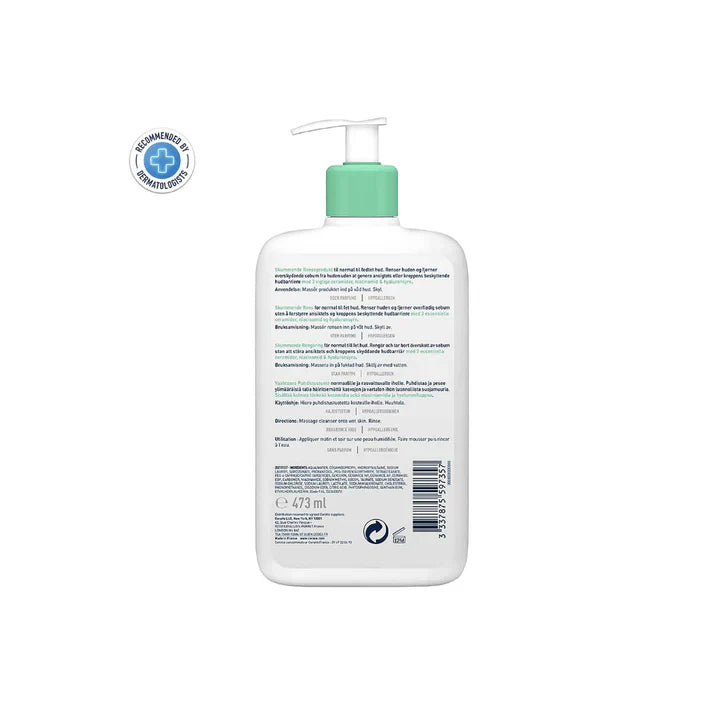 Cerave Foaming Cleanser for Normal to Oily Skin with Hyaluronic Acid 473ml