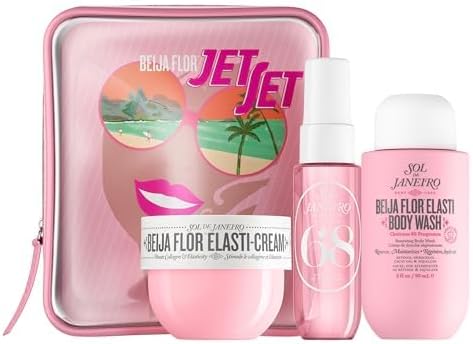 Sol de Janeiro Beija Flor Jet Set Travel Size Body Care Set | Hydrating Body Cream, Wash & Perfume Mist | Skin Firming & Glow Gift Set