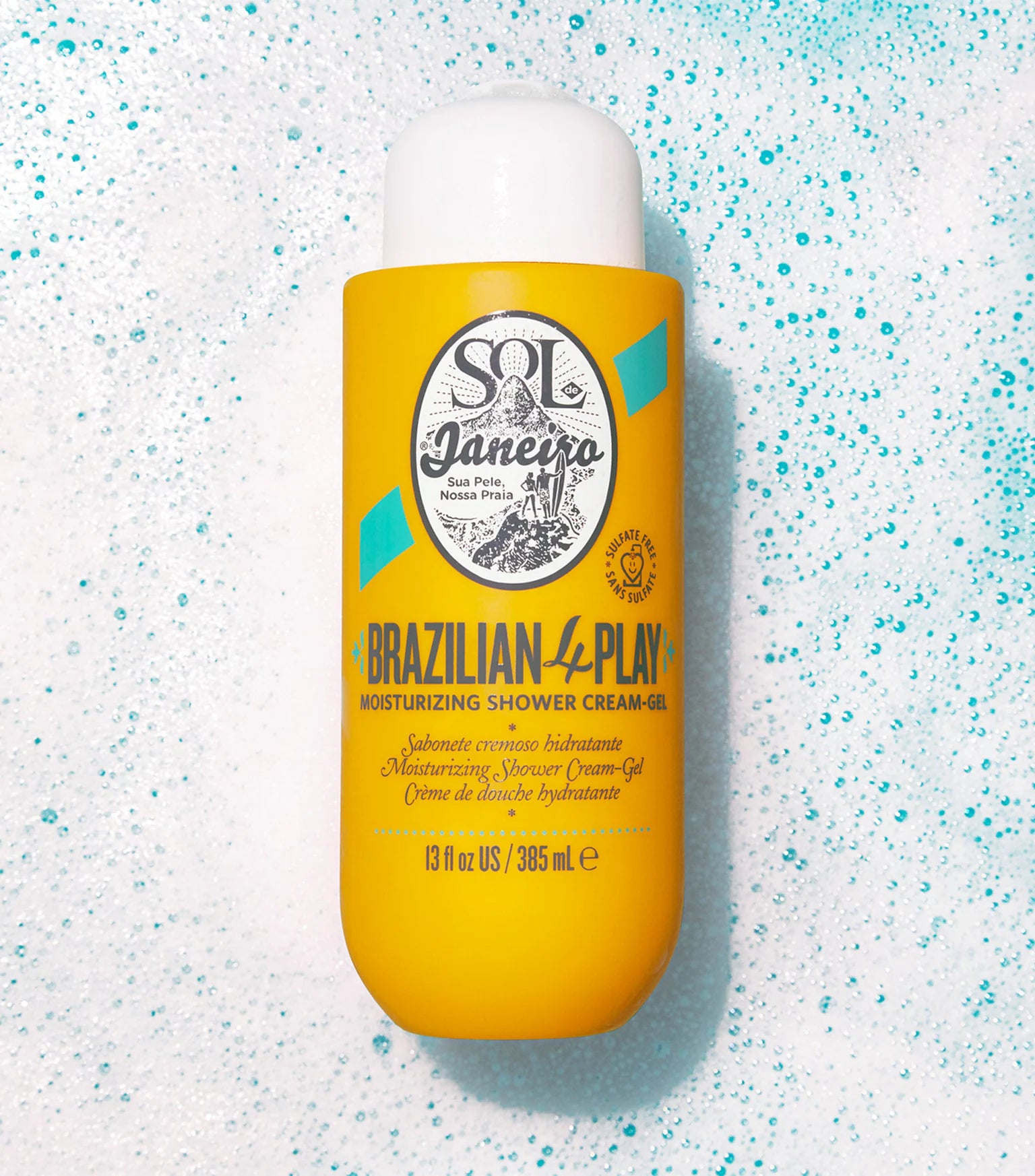 Sol de Janeiro Brazilian 4 Play Moisturizing Shower Cream-Gel 385ml – Hydrating Body Wash with Creamy Lather for Soft, Smooth Skin