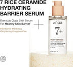 Anua 7+ Rice Ceramide Hydrating Barrier Serum 50ml – Korean Face Serum for Deep Hydration, Barrier Repair & Brightening