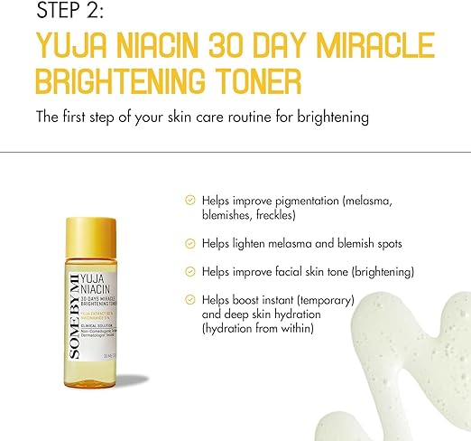 Some By Mi Yuja Niacin Anti-Blemish Starter Kit | Includes Toner 30ml + Serum 10ml + Gel Cream 30g + Sleeping Mask 20g