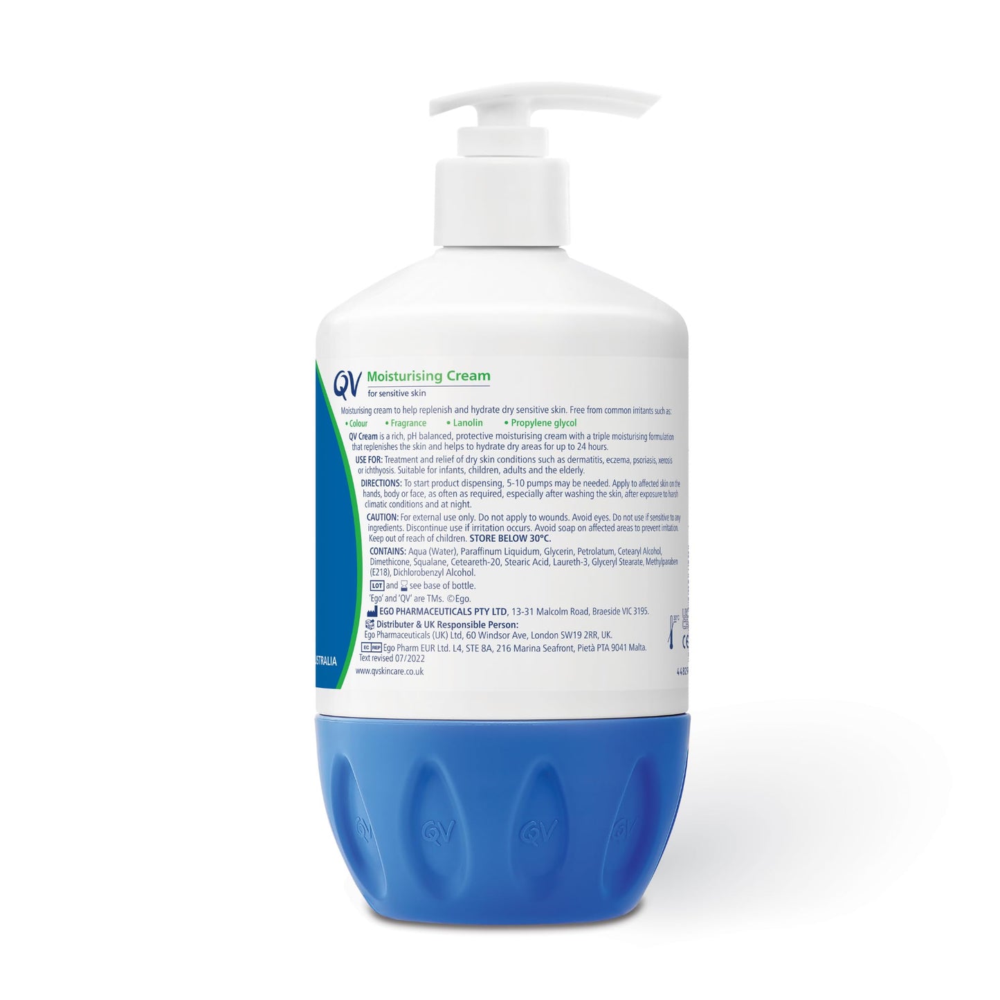 QV Cream with Glycerin - 1kg Pump, Ideal for Dry Skin Conditions, such as Eczema, Psoriasis and Dermatitis