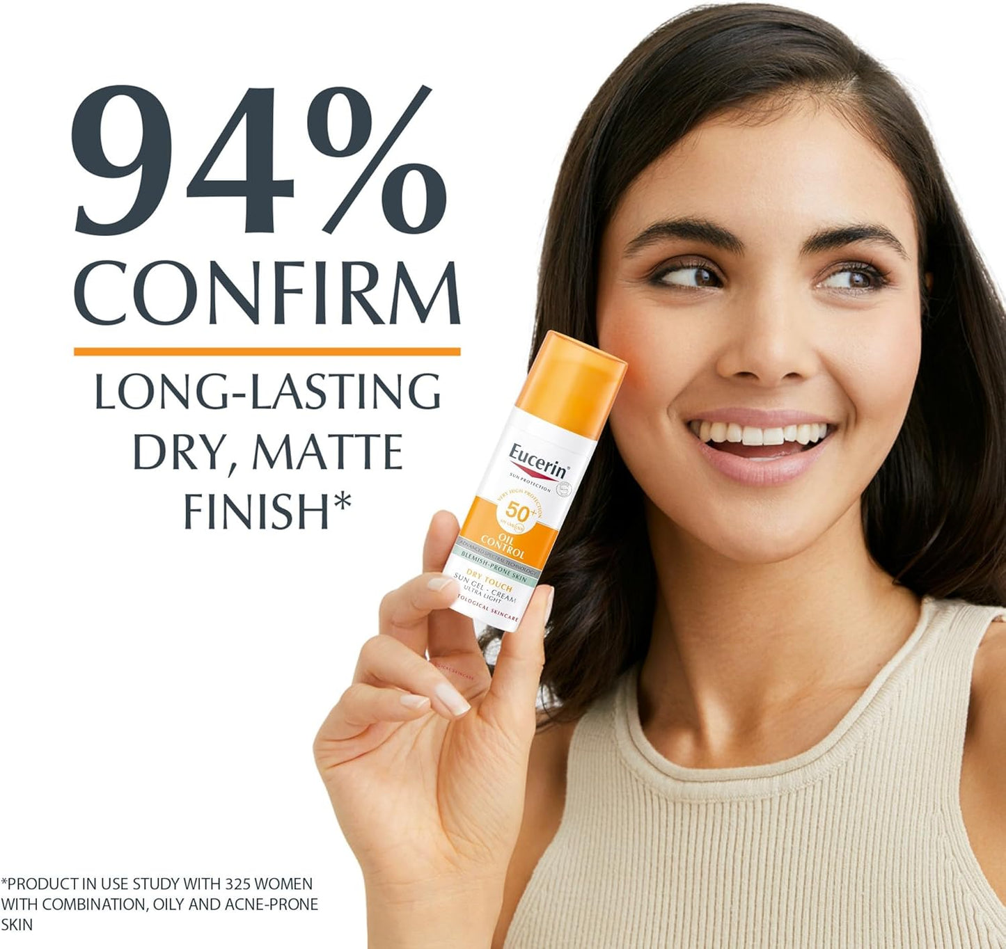 Eucerin Oil Control Sunscreen  Gel-Cream Dry Touch, High UVA/UVB, SPF 50+, For Blemish-Prone Skin, 50ml