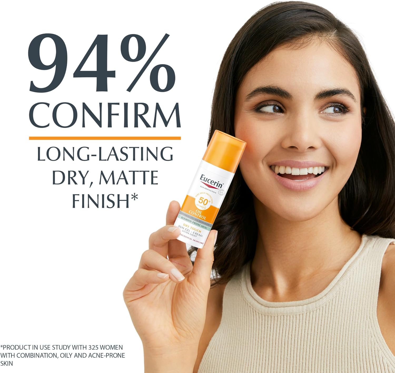 Eucerin Oil Control Sunscreen  Gel-Cream Dry Touch, High UVA/UVB, SPF 50+, For Blemish-Prone Skin, 50ml