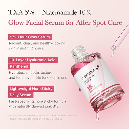 Medicube TXA + Niacinamide 15% Glow Serum – Brightening, Spot Care & Hydrating Face Serum for Even Skin Tone (30 ml)