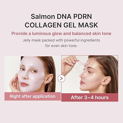 Medicube Salmon DNA PDRN Pink Collagen Jelly Gel Mask (4ea x 28g) – Overnight Hydrating & Firming Korean Face Mask for Glass Glow Skin