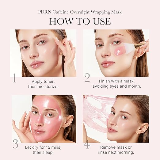 Medicube PDRN Caffeine Overnight Wrapping Peel-Off Mask – Firming, Depuffing & Hydrating Korean Face Mask for Glass Skin (75 ml)