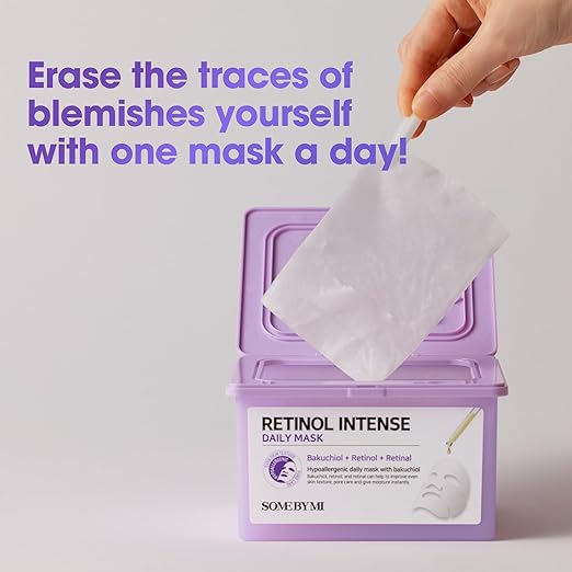 SOME BY MI Retinol Intense Daily Mask - With Bakuchiol + Retinol + Retinal | 30 Sheets