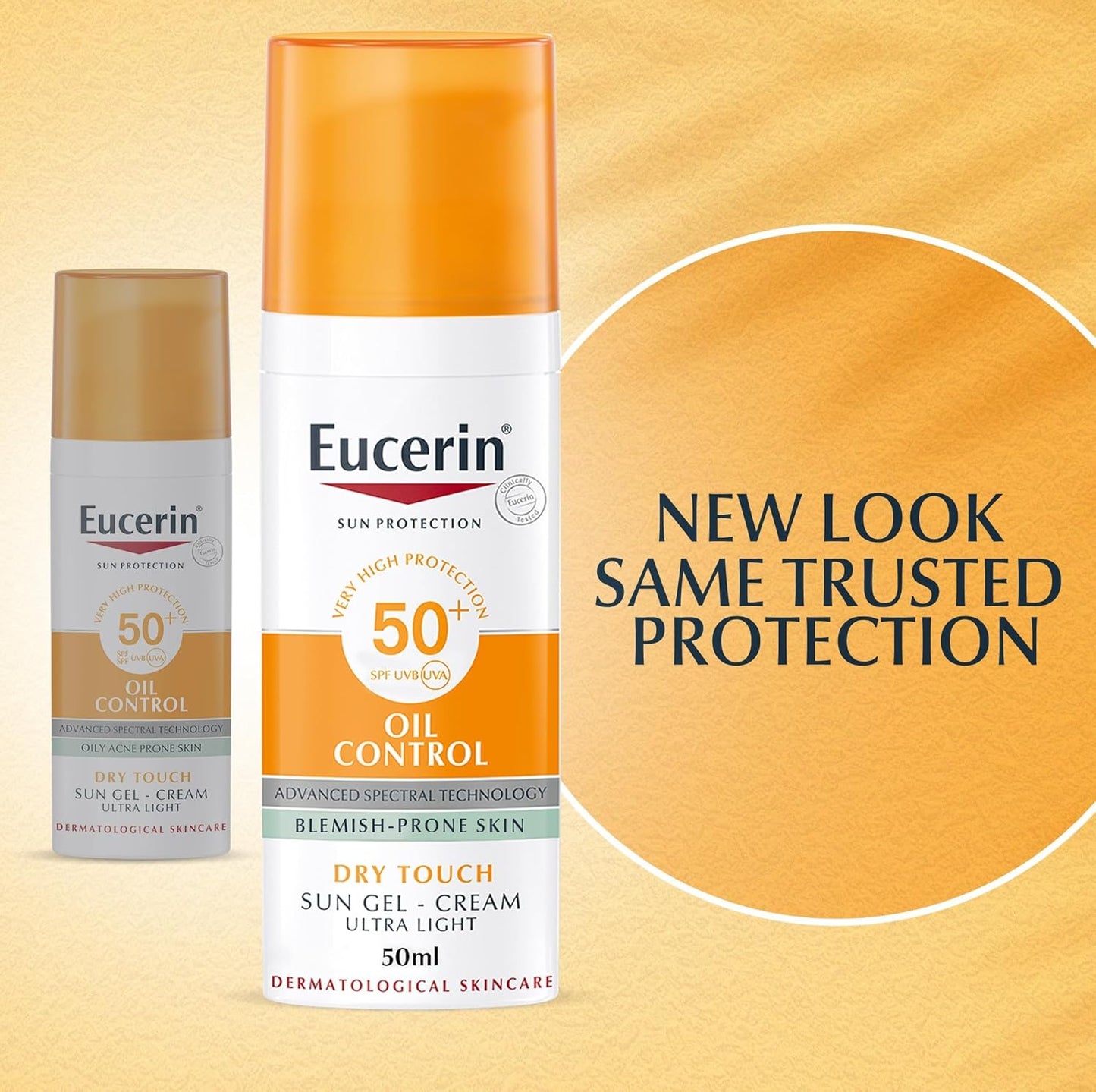 Eucerin Oil Control Sunscreen  Gel-Cream Dry Touch, High UVA/UVB, SPF 50+, For Blemish-Prone Skin, 50ml