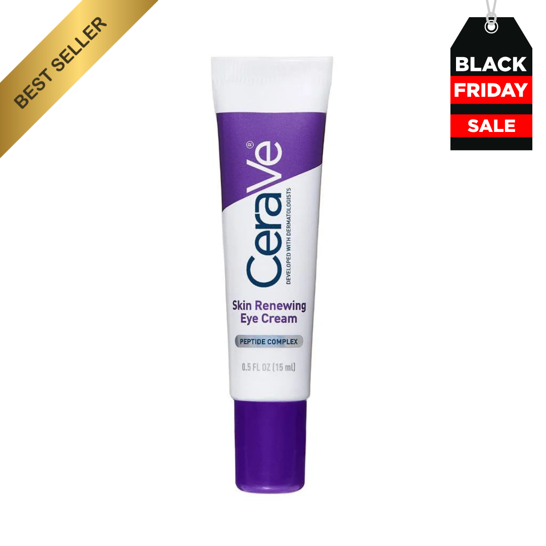 CeraVe Eye Cream for Wrinkles Under Eye Cream with Caffeine, Peptides Free & Ophthalmologist Tested 0.5 Ounces