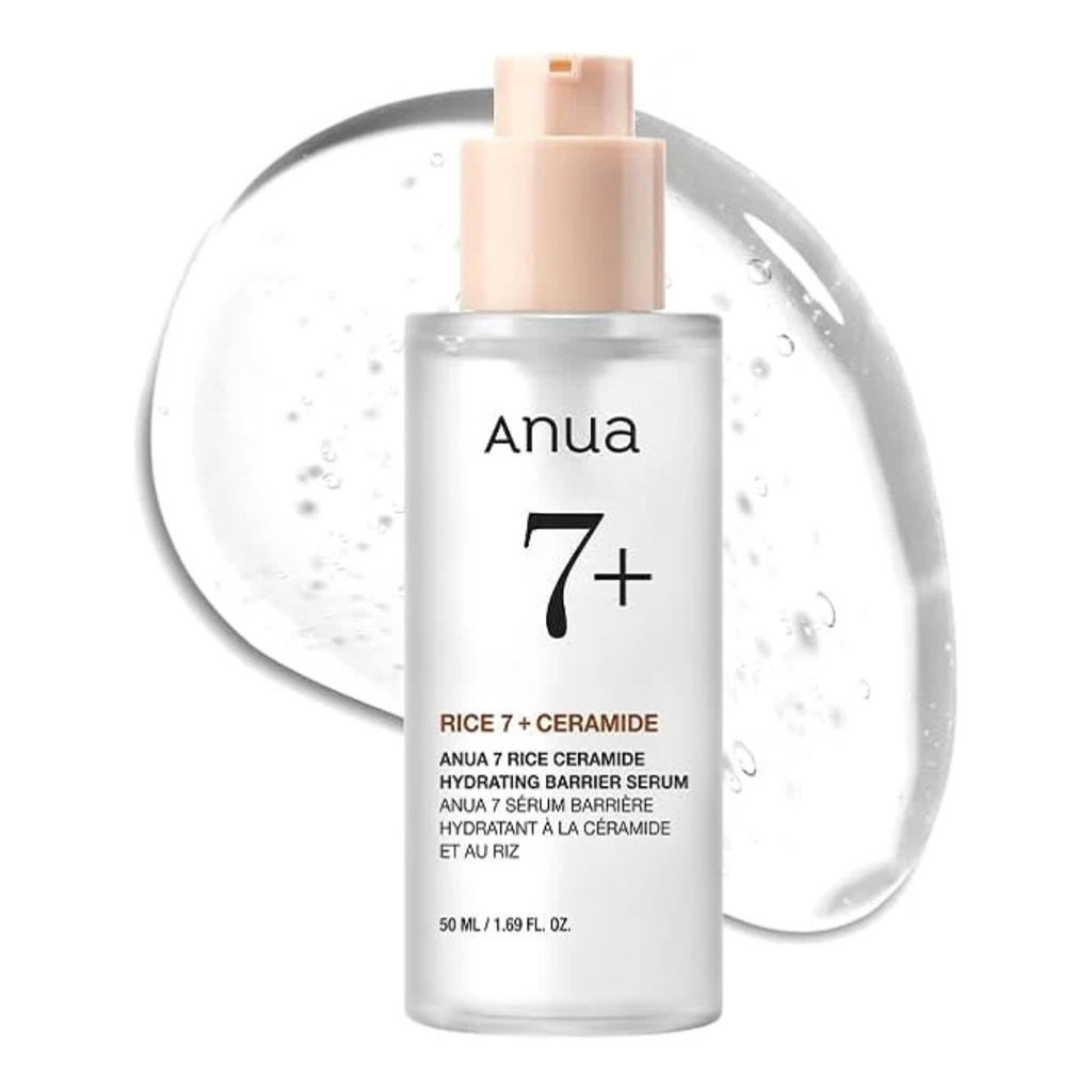 Anua 7+ Rice Ceramide Hydrating Barrier Serum 50ml – Korean Face Serum for Deep Hydration, Barrier Repair & Brightening