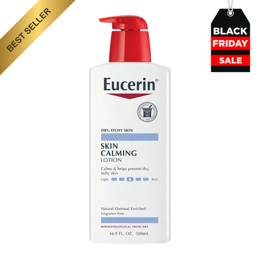 Eucerin skin calming lotion - full body lotion for dry, itchy skin, natural oatmeal enriched - 500ml pump bottle