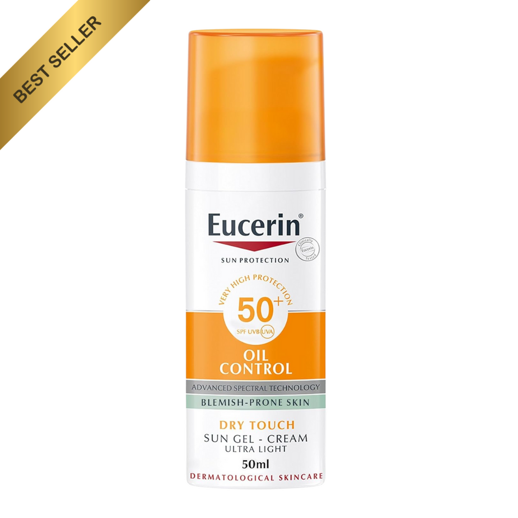 Eucerin Oil Control Sunscreen  Gel-Cream Dry Touch, High UVA/UVB, SPF 50+, For Blemish-Prone Skin, 50ml