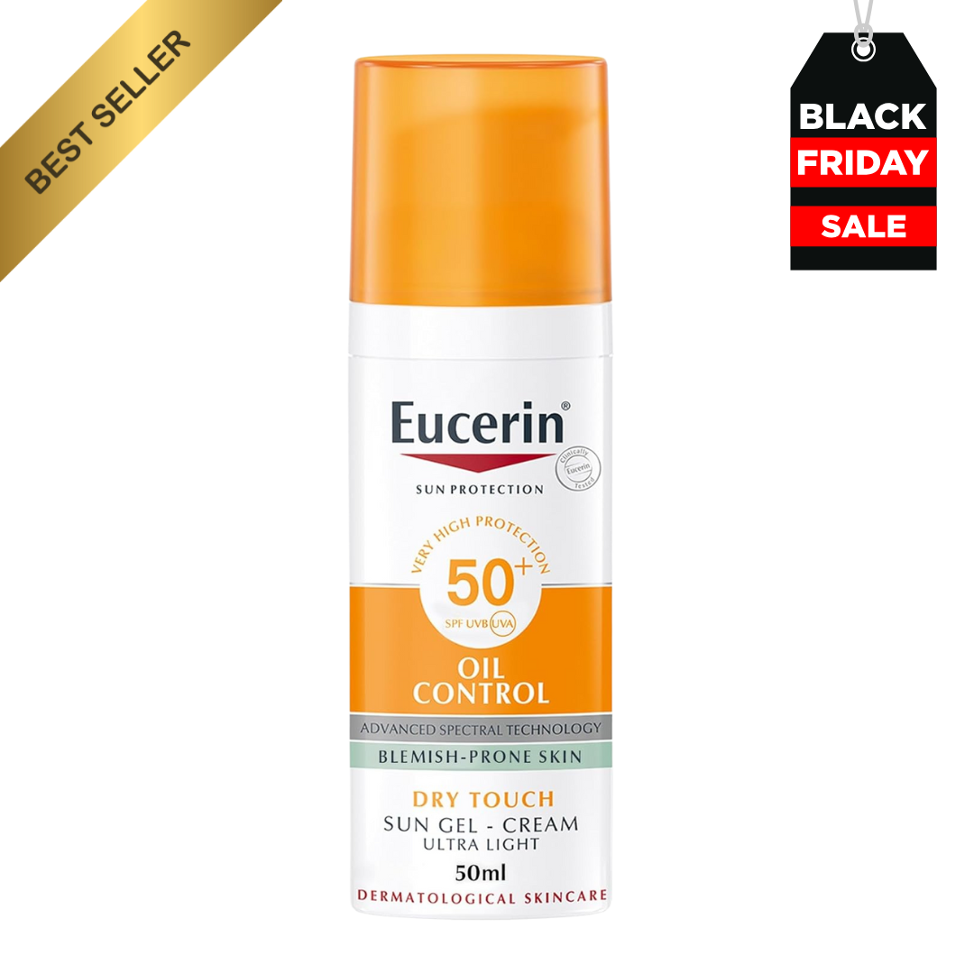 Eucerin Oil Control Sunscreen  Gel-Cream Dry Touch, High UVA/UVB, SPF 50+, For Blemish-Prone Skin, 50ml