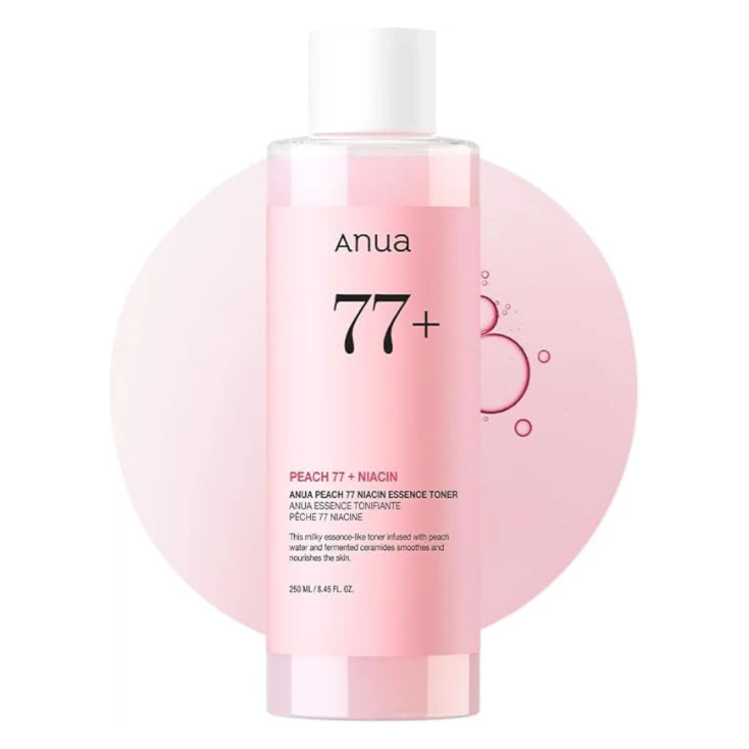 Anua Peach 77 Niacin Essence Toner 250ml – Hydrating & Brightening Korean Toner with Niacinamide, Panthenol & Ceramides for Glass Skin