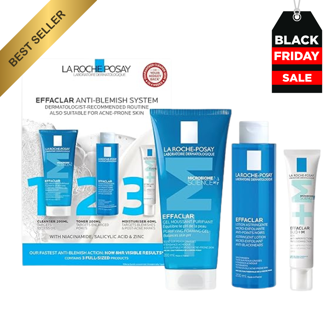 La Roche-Posay Effaclar 3-Step Anti-Breakout Kit Routine, for oily, blemish-prone skin