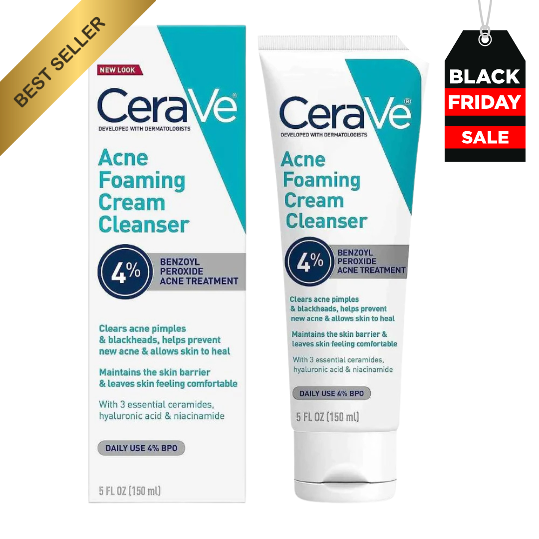 CeraVe Acne Foaming Cream Cleanser 4% Benzoyl Peroxide 150ml Clear Complexion!