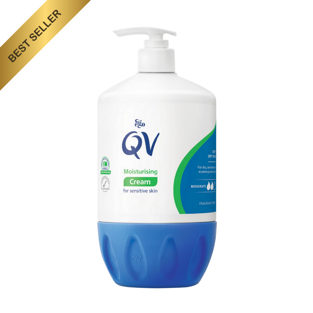QV Cream with Glycerin - 1kg Pump, Ideal for Dry Skin Conditions, such as Eczema, Psoriasis and Dermatitis