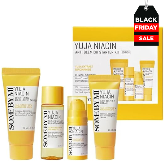 Some By Mi Yuja Niacin Anti-Blemish Starter Kit | Includes Toner 30ml + Serum 10ml + Gel Cream 30g + Sleeping Mask 20g