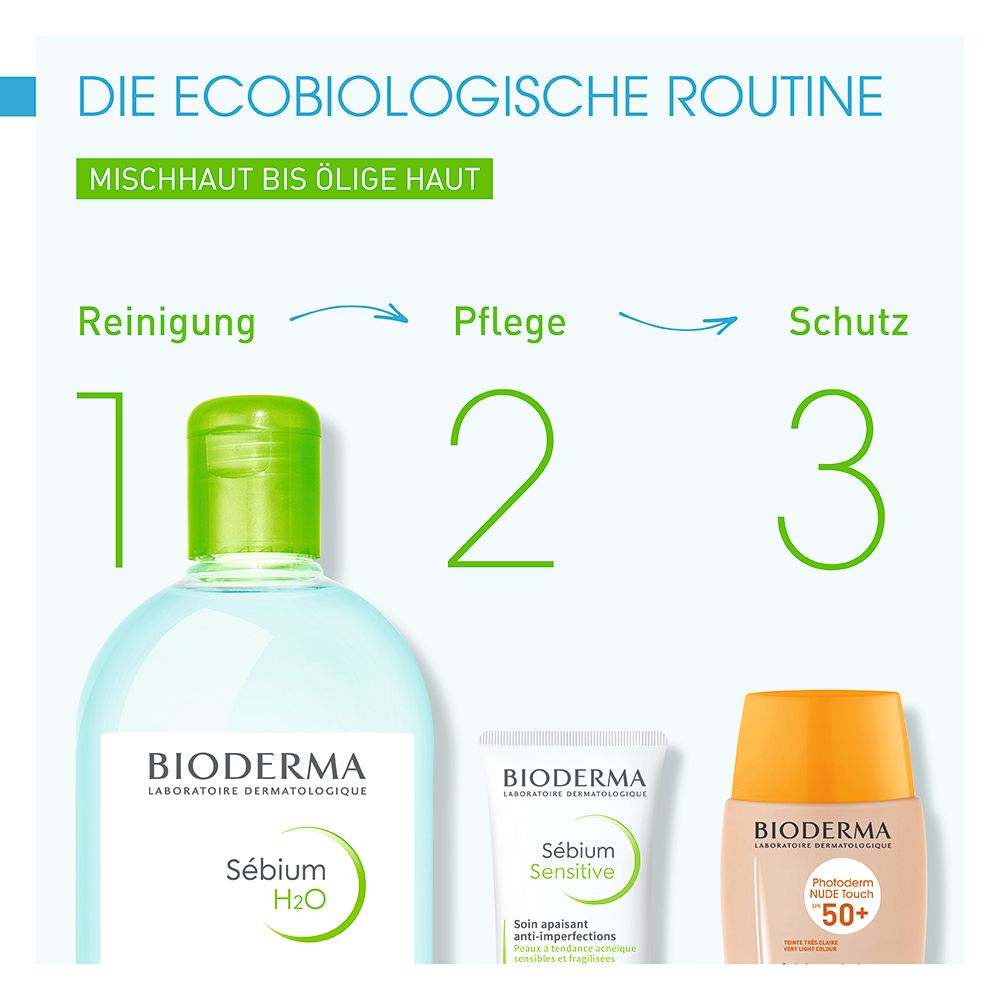 Bioderma Sebium H2O Purifying Cleansing Micellar Water Make-Up Remover for Combination to Oily Skin, 500ml