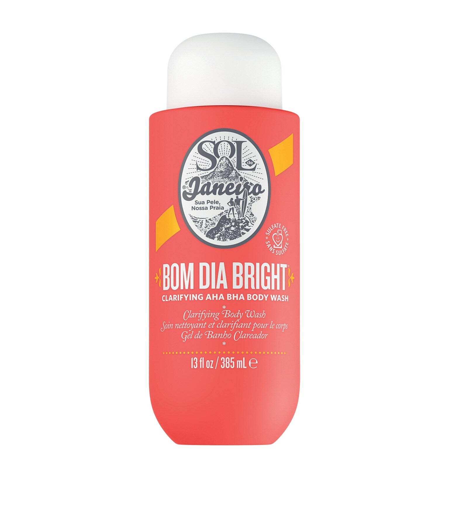 Sol de Janeiro Bom Dia Bright Body Wash 385ml – Exfoliating & Brightening Shower Gel with AHA for Smooth, Radiant Skin