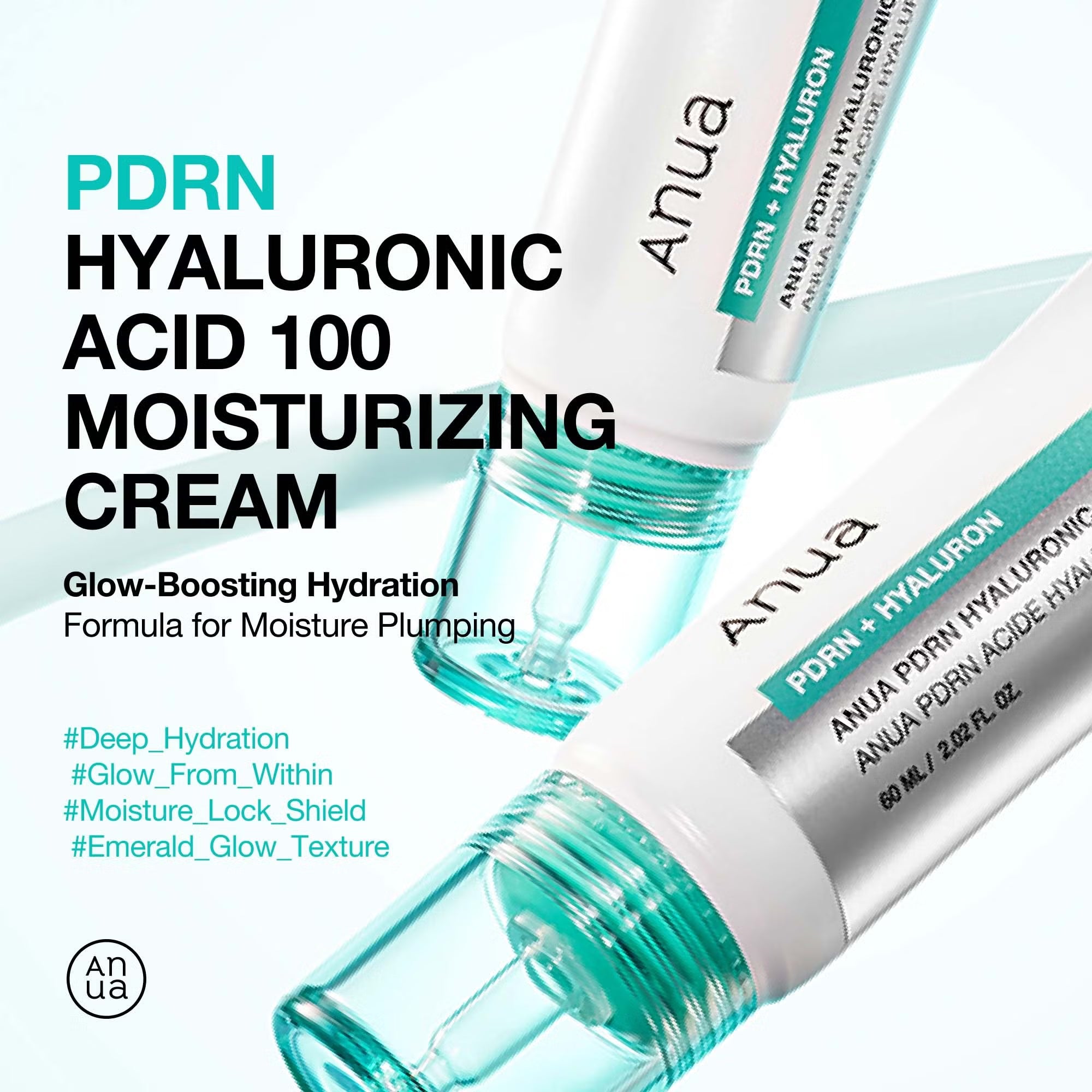Anua PDRN Hyaluronic Acid 100 Moisturizing Cream 30ml – Lightweight Hydrating Korean Face Cream with Salmon PDRN & Collagen for Glass Skin