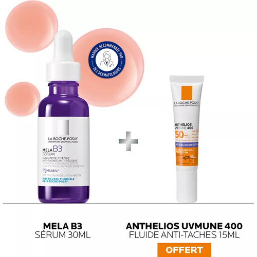 (La Roche-Posay Mela B3 30ml + Anthelios UVMUNE 400 Anti-Dark Spots Fluid 15ml)